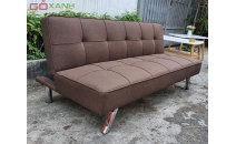 Ghế sofa bed màu nâu chân inox - Hàng xuất khẩu