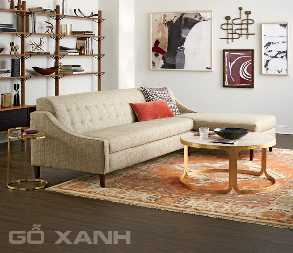 Bộ sofa vải bố - ghế sofa bọc chất liệu vải - Gỗ Xanh