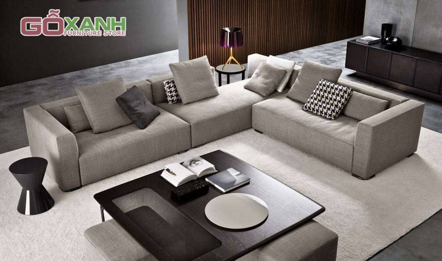 Sofa vải hiện đại, ghế sofa bọc vải màu ghi