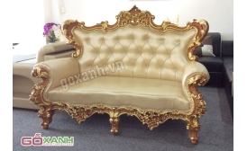 Sofa cổ điển đẹp tphcm - Dát Vàng hoa văn