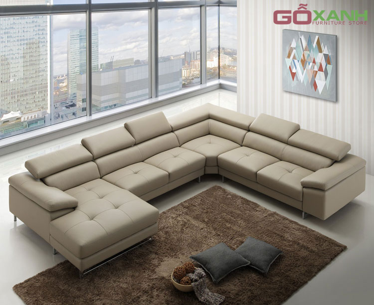 Bộ sofa chữ U sản xuất tận xưởng / bộ salon kích thước lớn cho phòng khách rộng