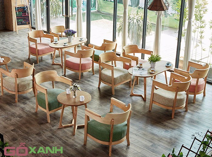 Ghế cafe gỗ phong cách, ghế ngồi gỗ tự nhiên kiểu dáng độc 2