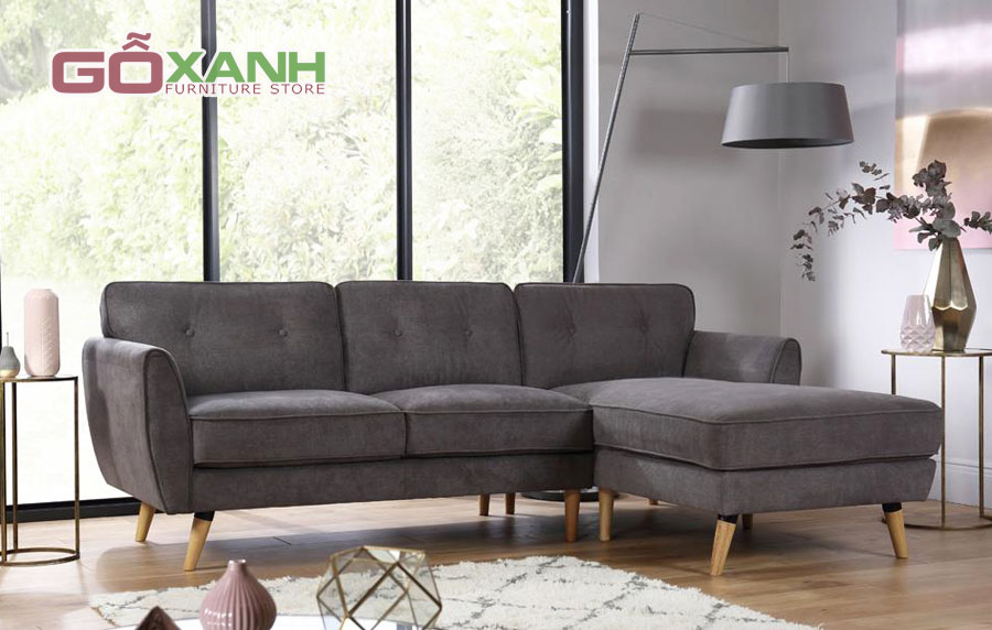 Ghế sofa góc bọc vải đơn giản, Ghế sofa vải dạng góc L 1