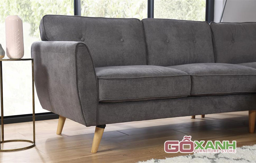 Ghế sofa góc bọc vải đơn giản, Ghế sofa vải dạng góc L 2