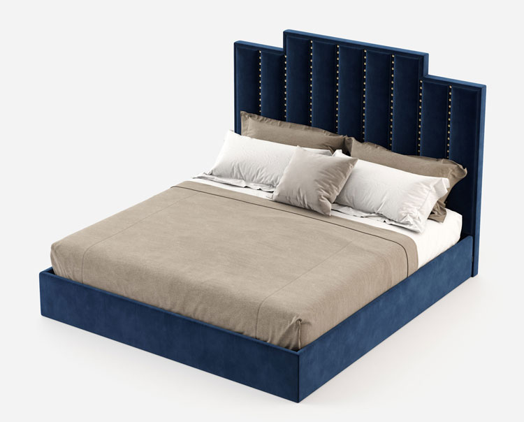 Giường bọc nệm bằng vải hiện đại giá rẻ 2