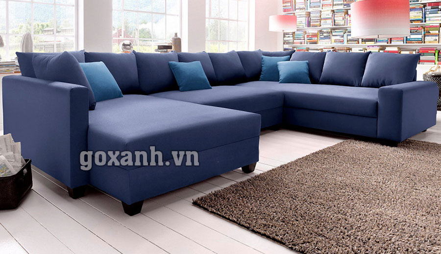 Sofa chữ u bọc vải đẹp, sofa góc cho phòng khách rộng 2