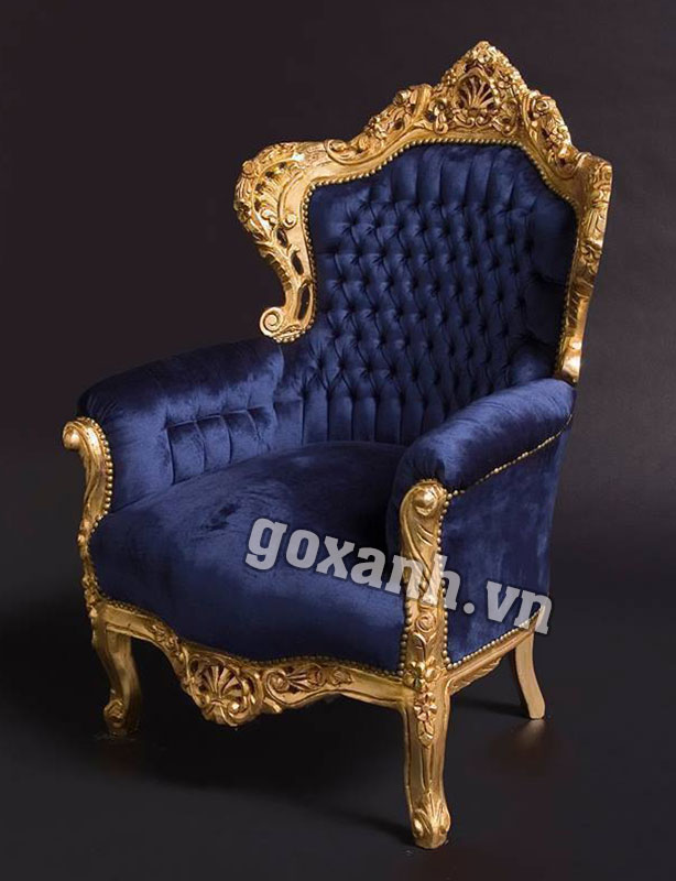 Sofa đơn kiểu dáng hoàng gia quý tộc, ghế sofa cổ điển 1 chỗ ngồi 