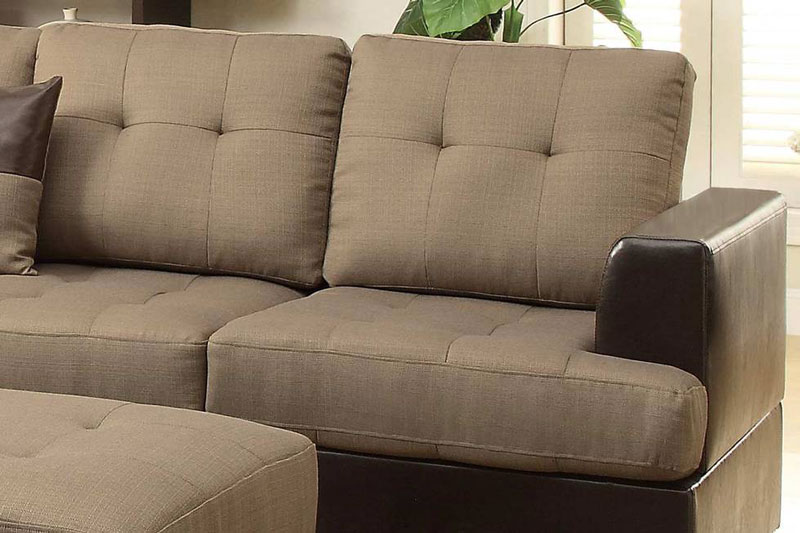 Sofa vải thô kết hợp da công nghiệp tốt 1