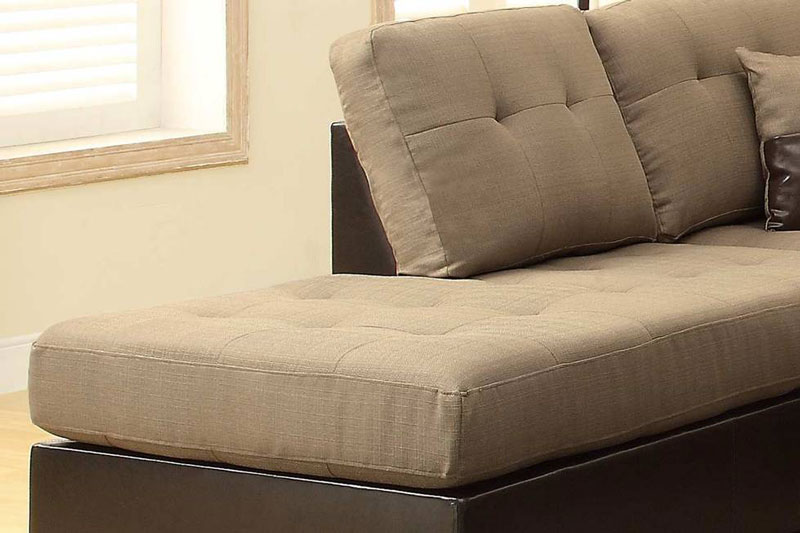 Sofa vải thô kết hợp da công nghiệp tốt 3