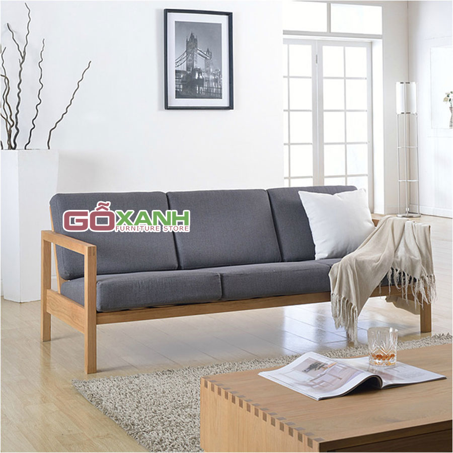 Sofa băng gỗ bọc vải cho không gian quán cà phê 3